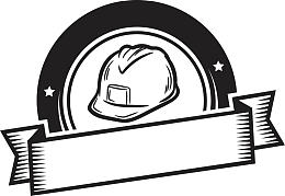 五一手绘劳动工具安全帽标贴矢量