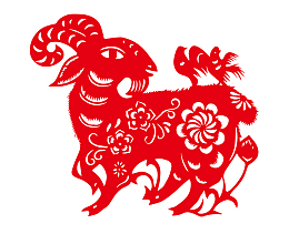 生肖羊剪纸图案设计
