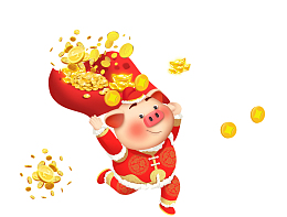 2019金猪送福红色猪年新年喜庆