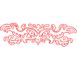 简约大气红色汉代花纹