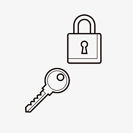 矢量简约线条五金锁具