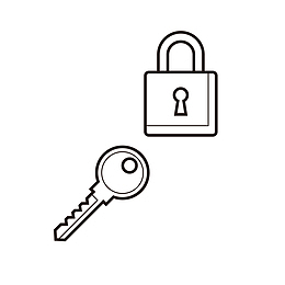 矢量简约线条五金锁具