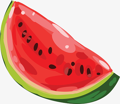 红色手绘西瓜