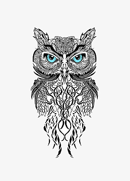 简约黑白图案猫头鹰