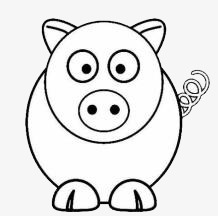 卡通可爱简约小猪