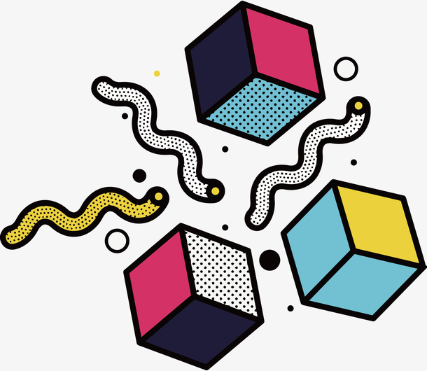 方块线条矢量孟菲斯装饰