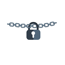 矢量卡通锁头链条五金锁具