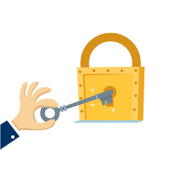 矢量卡通开锁五金锁具