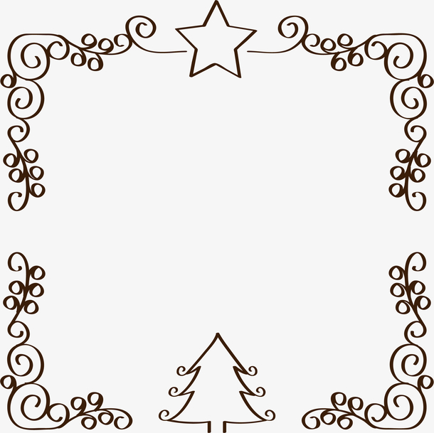 简约线条圣诞边框