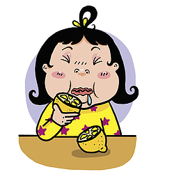 吃柠檬的女孩