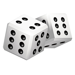 两颗白色游戏筛子