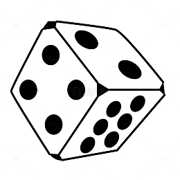 白色面黑点游戏筛子矢量