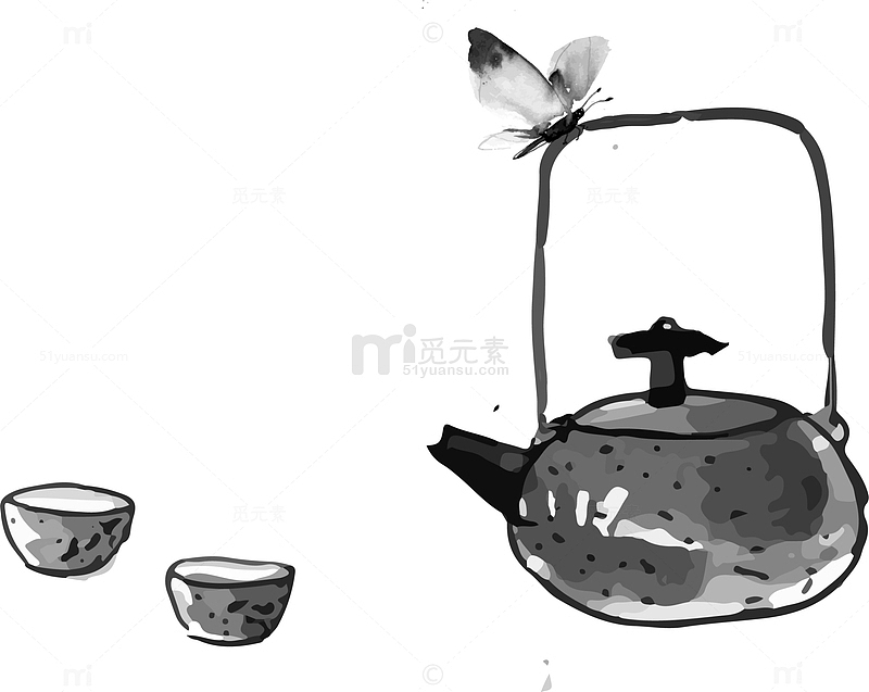 黑色中国风茶壶