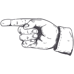 手绘黑色素描手势