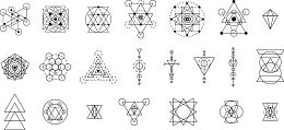黑色的精致纹身刺青图案矢量图