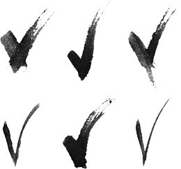 手绘黑色笔墨对勾