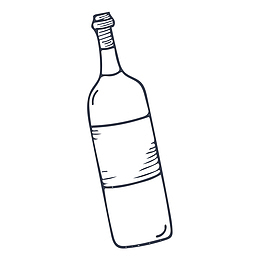 手绘红酒瓶