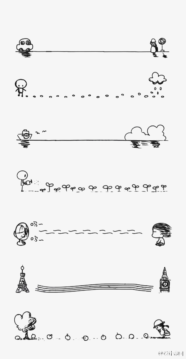 手绘黑色创意分割线