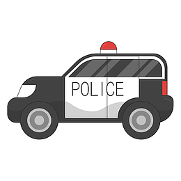 卡通黑色交警车