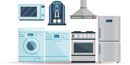 卡通的家居家用电器