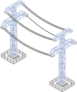 矢量图屹立的电线杆