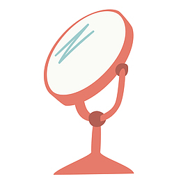 卡通女性梳妆镜设计