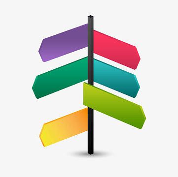 矢量手绘路口指向牌