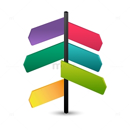 矢量手绘路口指向牌