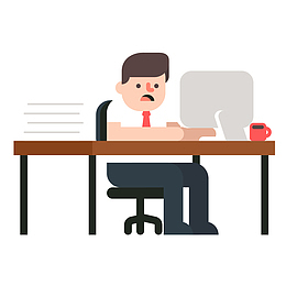 矢量手绘工作白领