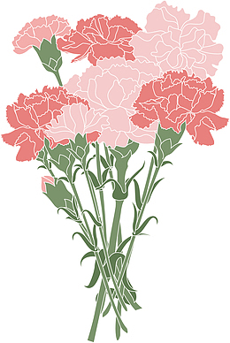 红色美丽线条花束