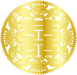 金色中国风双喜剪纸
