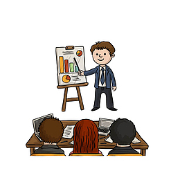 卡通商讨公司运营情况素材