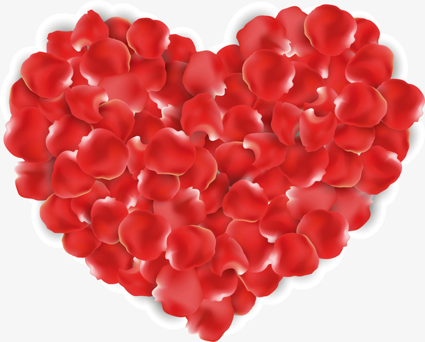 红色浪漫花瓣爱心