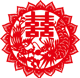 双喜窗花帖素材图