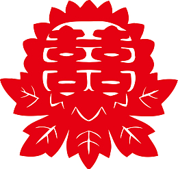 红色矢量剪纸素材图