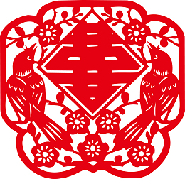 婚礼红色贴纸素材图