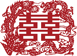 婚庆喜字图案矢量