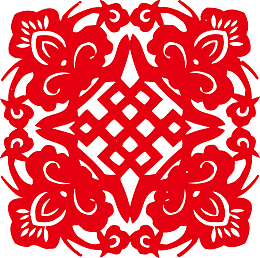 红色双喜窗花帖图