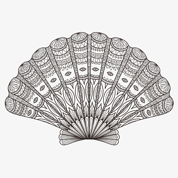 扇子线条素材_扇子线条图片元素-觅元素