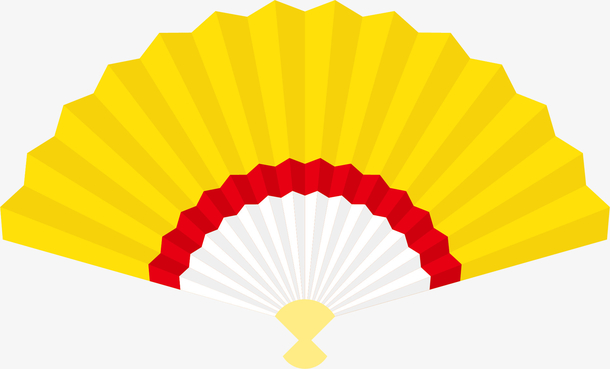 黄色矢量打开的卡通扇子免抠素材免费下载_觅元素51yuansu.com