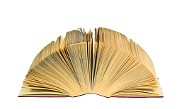 发黄打开像扇子的书籍实物