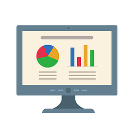 手绘显示器矢量图