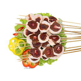 产品实物烧烤串羊腰子