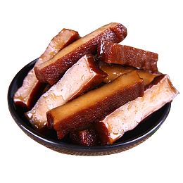 一盘卤豆腐微距特写