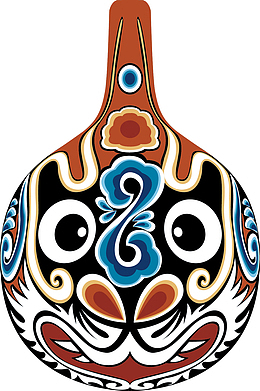 彩色卡通脸谱素材图