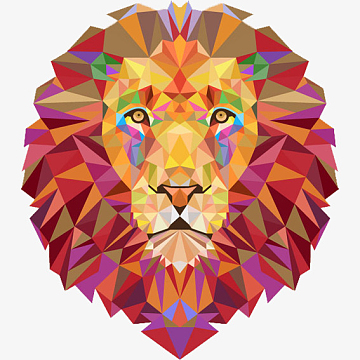彩色狮子头矢量图