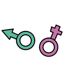 彩色表示男女符号