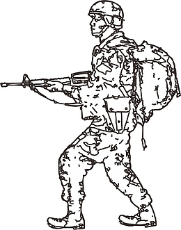 手绘的美国大兵卡通