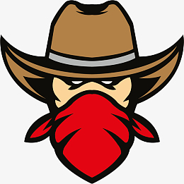 蒙面矢量卡通牛仔