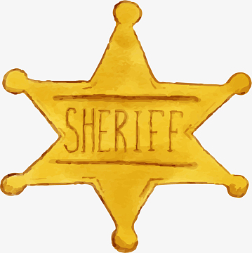 勋章卡通矢量西部牛仔符号